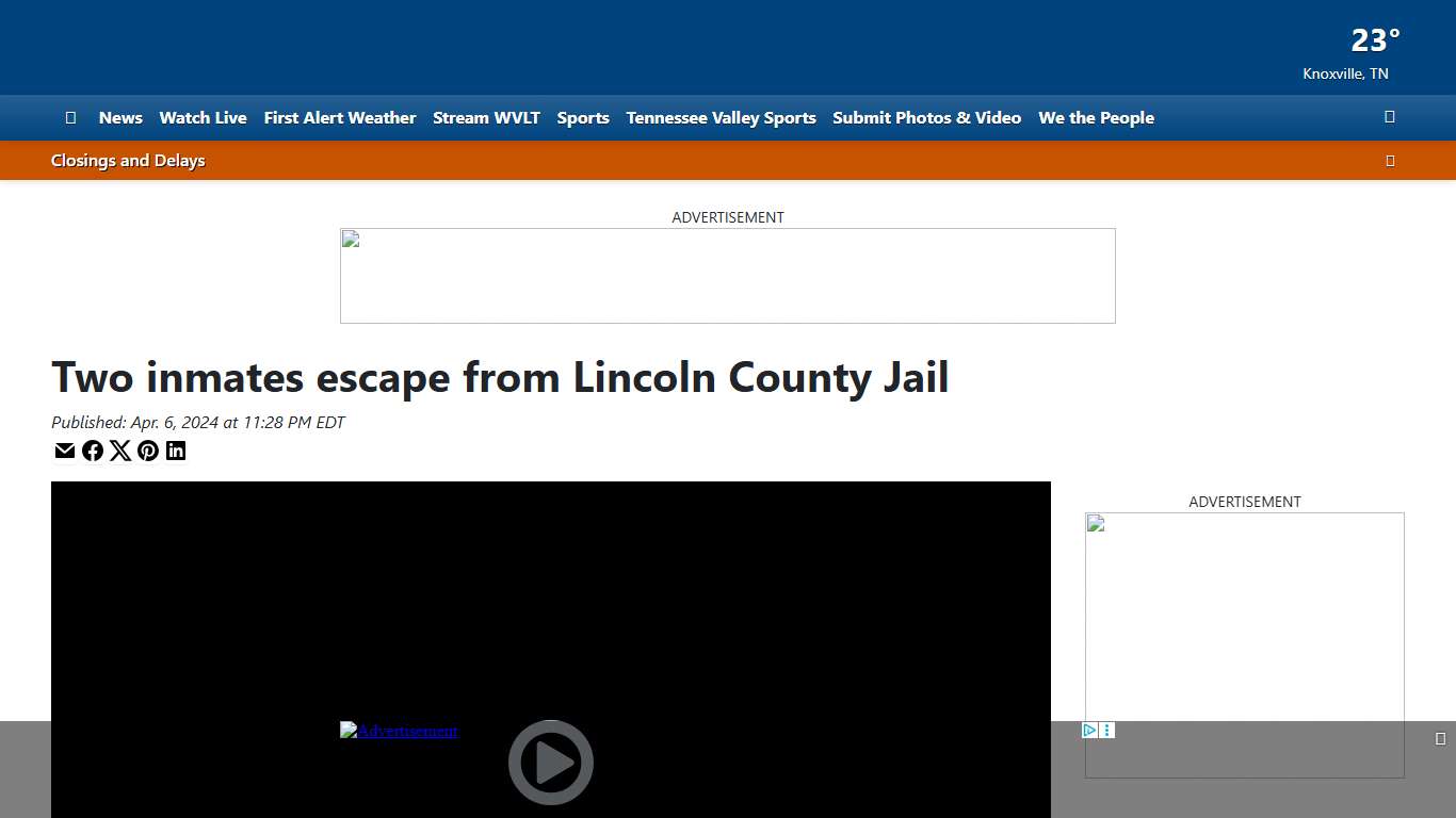 Two inmates escape from Lincoln County Jail